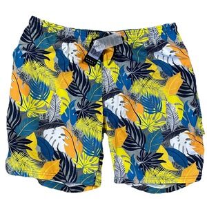 NWT Relleciga Hawaiian Lined 2XL Leaf Print Beach Shorts‎ 36"-42"x7"